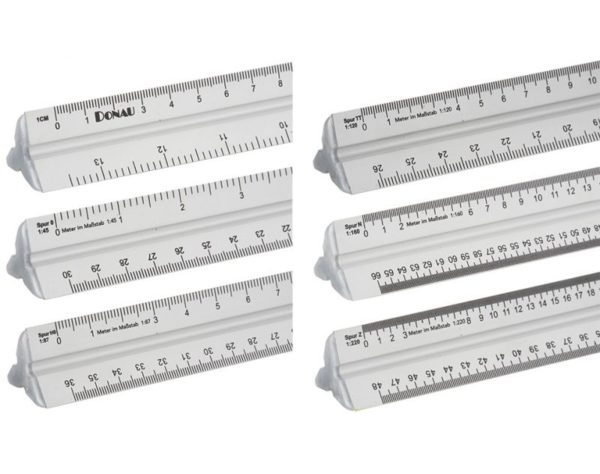 Alu MaÃstabslineal 300mm 6 MaÃstÃ¤be Donau Elektronik 1:45 1:87 1:120 1:160 1:220