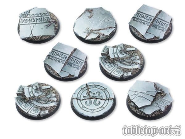 Ancestral Ruins 40mm Deal Rundbases (8) Tabletop Art Base 40 mm Bases TTA