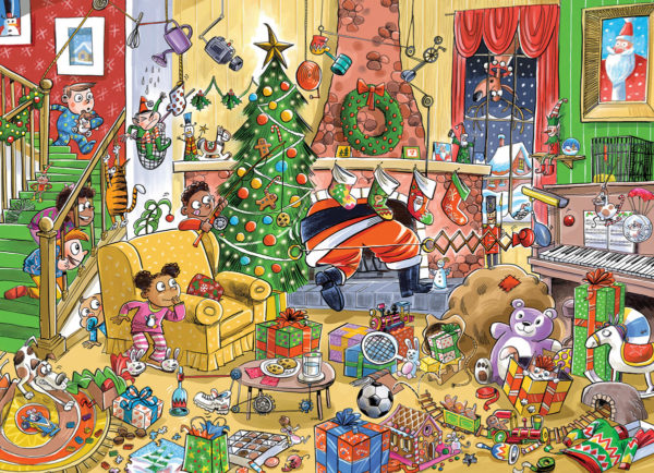 Cobble Hill / Outset Media Catching Santa - Family Puzzle (Different Pieces Sizes) 350 Teile Puzzle Cobble-Hill-54652