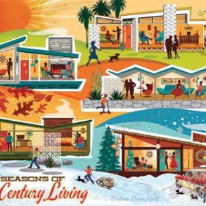 Cobble Hill / Outset Media XXL Teile - Four Seasons of Mid-Century Living 500 Teile Puzzle Cobble-Hill-85093