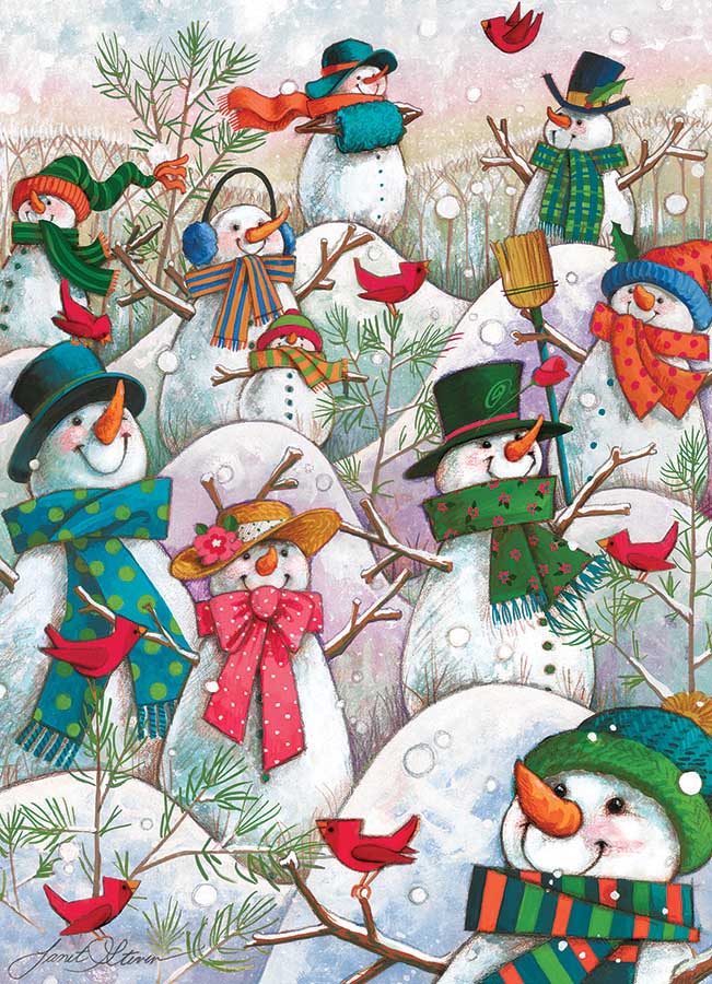 Cobble Hill / Outset Media XXL Teile - Hill of a Lot of Snowmen 500 Teile Puzzle Cobble-Hill-85081