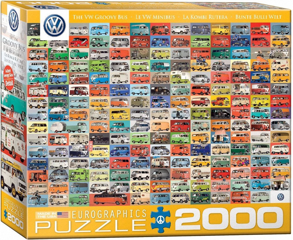 Eurographics Volkswagon Groovy Bus Collage 2000 Teile Puzzle Eurographics-8220-0783