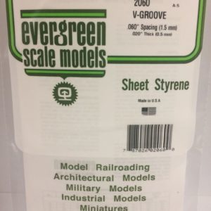 Evergreen 2060 Plasticcart Sheet V Groove Siding 1,5 mm Spacing 150x300x0,5mm