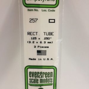 Evergreen 257 Plasticcart Rectangular Tube 3,2x6,3mm Polystyrene Rechteckrohr