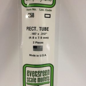 Evergreen 258 Plasticcart Rectangular Tube 4,8x7,9mm Polystyrene Rechteckrohr