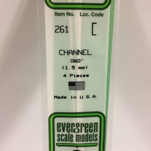 Evergreen 261 Plasticcart U Channel 1,5x0,94x350mm (4) Polystyrene U-Profil