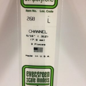 Evergreen 268 Plasticcart U Channel 7,9x2,4x350mm (3) Polystyrene U-Profil