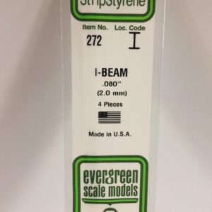 Evergreen 272 Plasticcart I-Beam 2,0x1,3x350mm (4) Polystyrene I-Profil