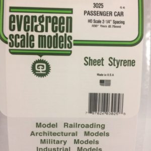Evergreen 3025 Plasticcart Sheet H0 Scale Passenger Car Siding 150x300x0,75mm
