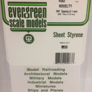 Evergreen 4083 Plasticcart Sheet Novelty Siding 2,1mm Spacing 150x300x1,0mm