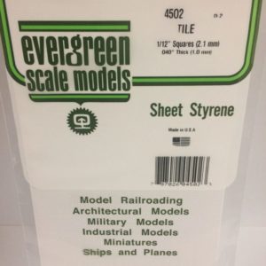 Evergreen 4502 Plasticcart Sheet Tile 2,1mm Squares 150x300x1,0mm