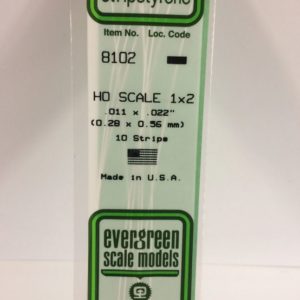 Evergreen 8102 Plasticcart HO Scale Strip 0,28x0,56x350mm Polystyrene Leisten
