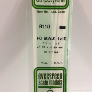 Evergreen 8110 Plasticcart HO Scale Strip 0,28x2,8x350mm 10 Polystyrene Leisten