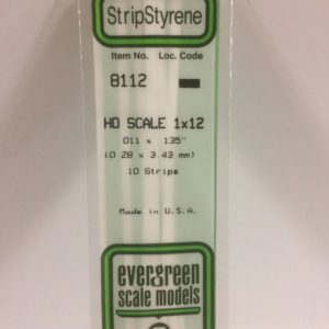 Evergreen 8112 Plasticcart HO Scale Strip 0,28x3,4x350mm 10 Polystyrene Leisten