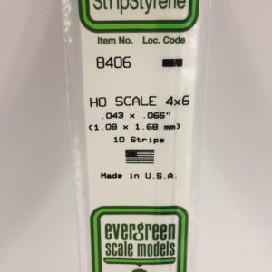 Evergreen 8406 Plasticcart HO Scale Strip 1,09x1,68x350mm 10 Polystyrene Leisten