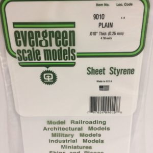 Evergreen 9010 Plasticcart Sheet Plain 150x300x0,25mm (4) Polystyrene Modellbau