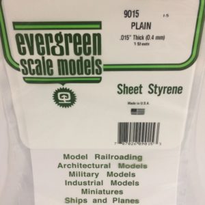 Evergreen 9015 Plasticcart Sheet Plain 150x300x0,38mm (3) Polystyrene Modellbau