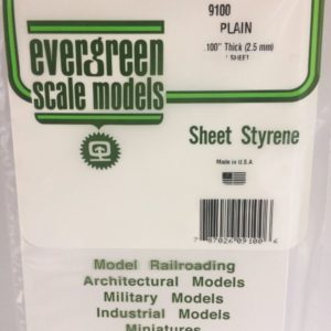 Evergreen 9100 Plasticcart Sheet Plain 150x300x2,5mm (1) Polystyrene Modellbau