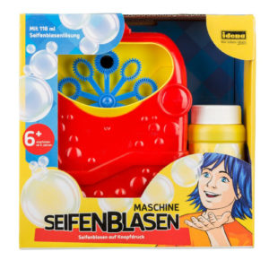 Idena Seifenblasen-Maschine inkl. 118 ml Seifenblasenlösung batteriebetrieben