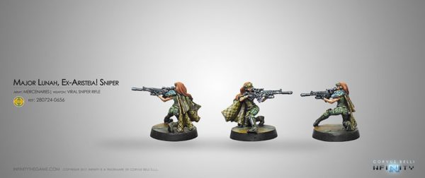 Infinity - Mercs Major Lunah Ex-Aristeia! Viral Sniper Rifle Corvus Belli 280724