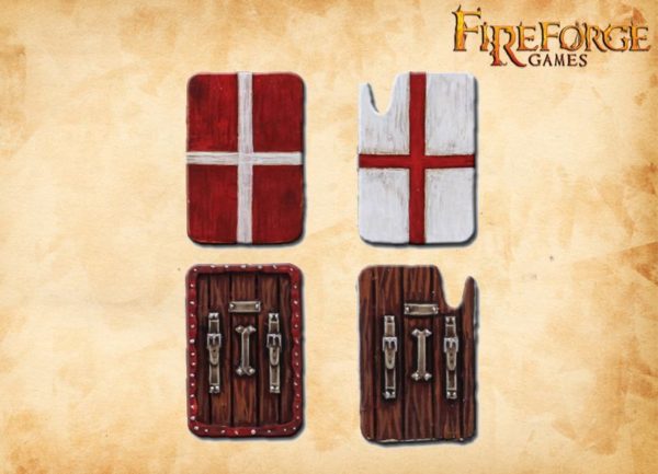 Large Pavese Shields 12 Fireforge Games Middle Age Waffen Schild Holzschild 28mm