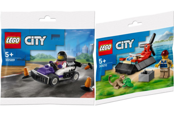 LEGO® 2er Set: 30589 Go-Kart-Fahrer - Polybag + Polybag 30570 Luftkissenboot für Tierrettung