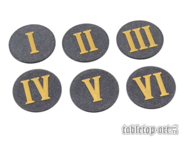 Objective Marker 40mm Schwarz Glitzer / Gold (6) Tabletop Art Base