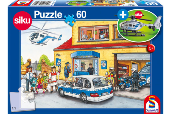 Schmidt Spiele 56351 Polizeihubschrauber Puzzle 60 Teile mit Polizeihubschrauber