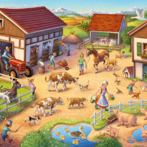 Schmidt Spiele Puzzle 40 Teile 56379 Lustiger Bauernhof + Add-on Bauernhof-Set