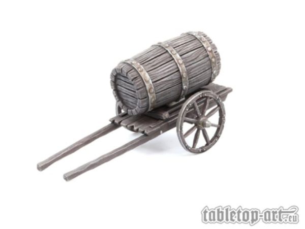 Tabletop Art Kleiner Wagen mit Fass (1) 28mm GelÃ¤nde Small Cart with Barrel TTA