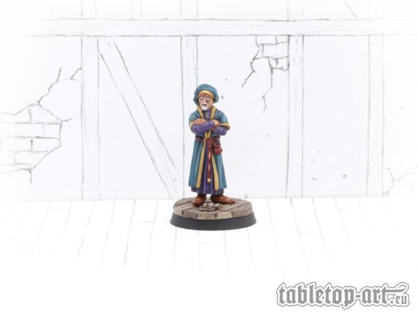 Tabletop Art Townsfolk Miniatures Merchant With Glasses 28mm Kaufmann mit Brille