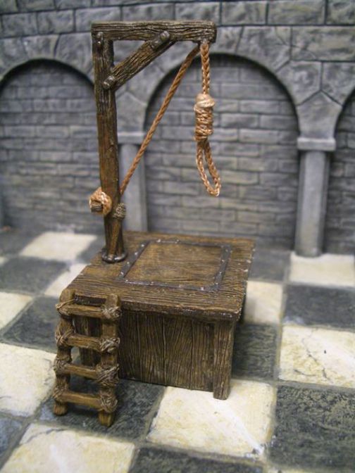 Ziterdes Galgen mit Schafott und Leiter 28mm 79178 Tabletop Terrain Gallows