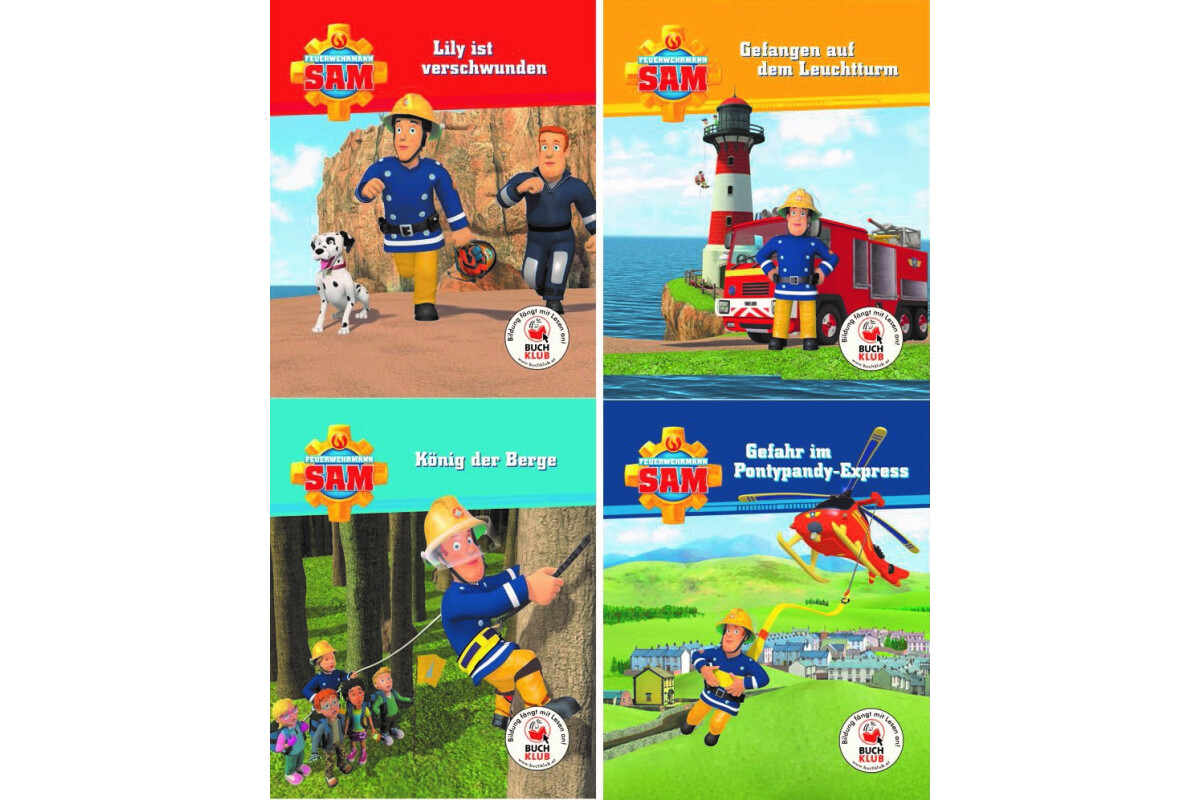 Carlsen Mini-Bücher 4er Sets Feuerwehrmann Sam Softcover Bücher ab 3 Jahren