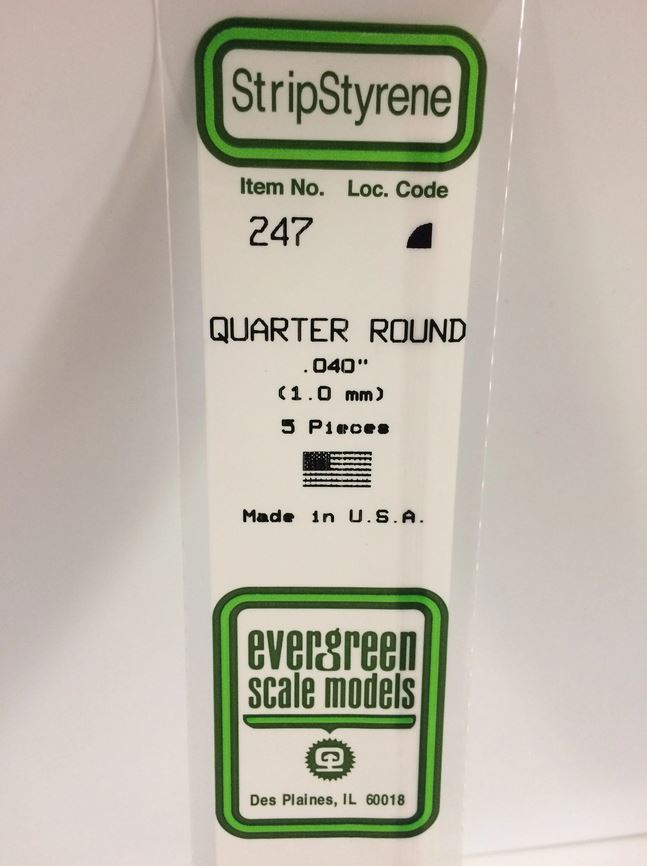 Evergreen 247 Plasticcart Quarter Round â
1,0 (5) Polystyrene Viertelrund