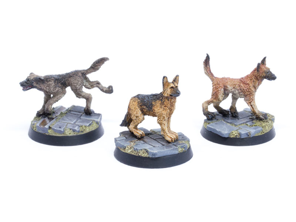 Hunde Set 1 SchÃ¤ferhunde (3) Tabletop Art Hund Hunde 28mm Belgische Deutsche Dog