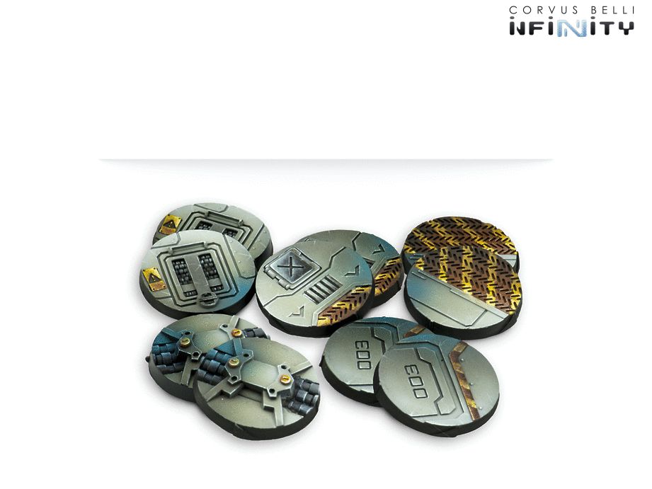 Infinity 25mm Scenery Bases Alpha Series (10) CorvusBelli 285071 180° Markierung