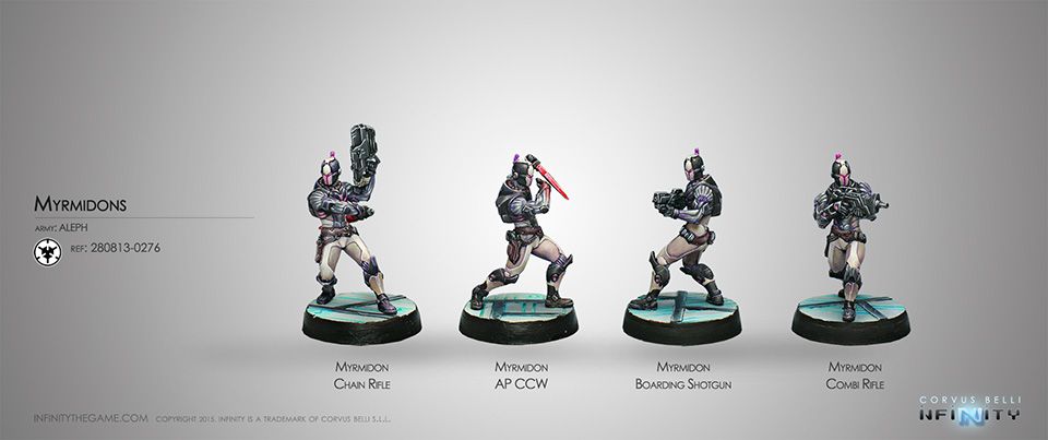 Infinity ALEPH Myrmidons Corvus Belli 280813 Chain Rifel Combi AP CC Sturm