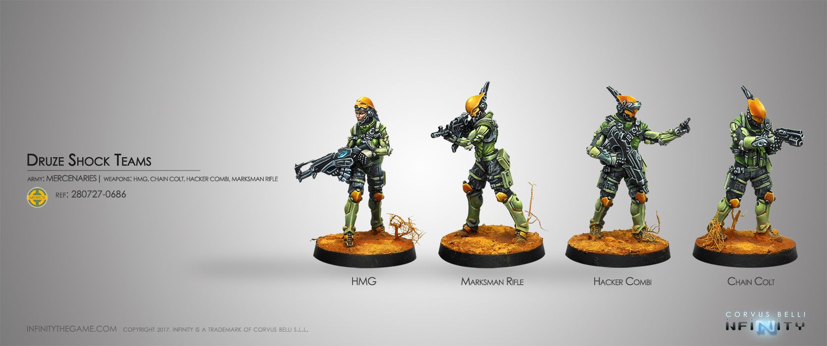 Infinity Mercs Druze Shock Teams Corvus Belli 280727 Mercenaries Hacker