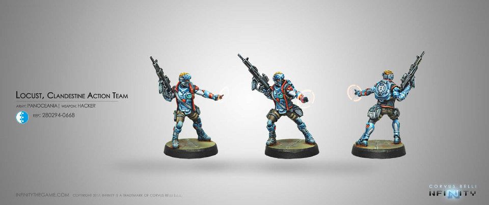 Infinity PanOceania Locust Calandestine Team (Hacker) Corvus Belli Inf 280294