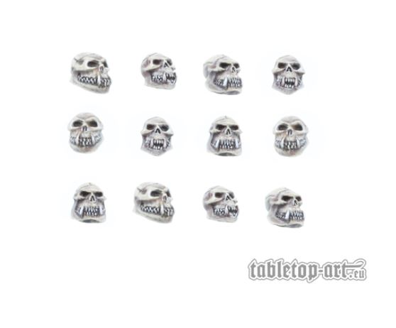 Orkschädel Set 1 (12) Tabletop Art Base Gestalltung Skelett Schädel Orc Skulls