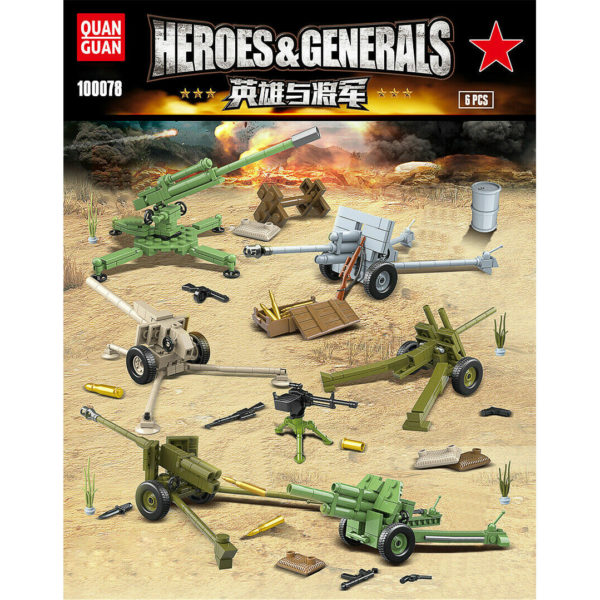 Quanguan 100078 - WW2 Heroes and Generals Artillerie - 719 Klemmbausteine