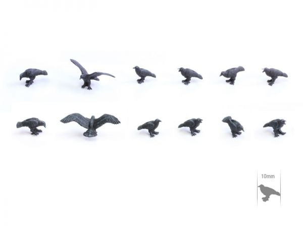 Raben Set 1 (8) 28mm Tabletop-Art Raven miniatures Terrain scenery viking TTA