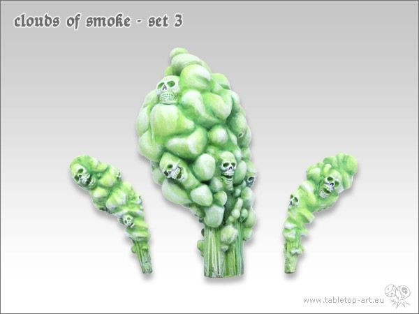 Rauchwolken Set 3 (3) Tabletop Art Base Gestalltung Umbau Fahrzeug Ghost Smoke
