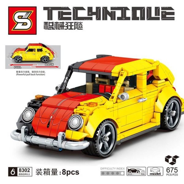 SY 8302 - Technik KÃ¤fer - Modellbau Auto - 675 Klemmbausteine