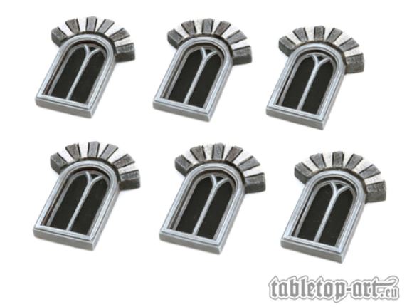 Tabletop Art Fenster Set 6 (6) 28mm Gelände Terrain Components Windows Set TTA