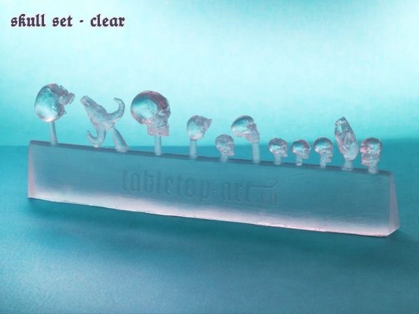 Totenschädel Set Transparent (11) Tabletop Art Base Schädel Skelett Totenschädel
