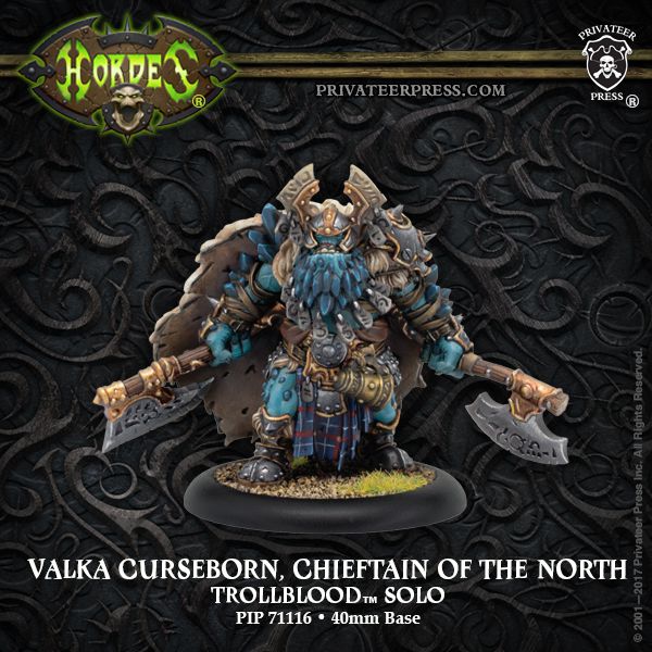 Trollbloods Valka Curseborn, Chieftain of the North Solo Hordes PIP71116 Chief