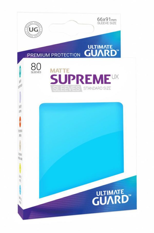 Ultimate Guard Supreme UX Sleeves Standard Matte Light Blue 80 KartenhÃ¼llen