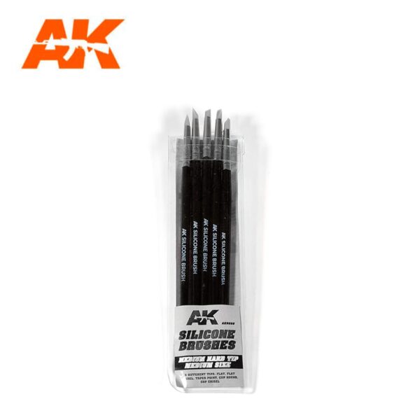 AK Interactive Silicone Brushes Medium Hard Tip Medium Size Pinsel AK9086