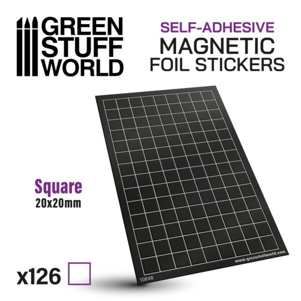 Green Stuff World Magnetbases Eckig 20x20mm 126x selbstklebend Magnet Sticker